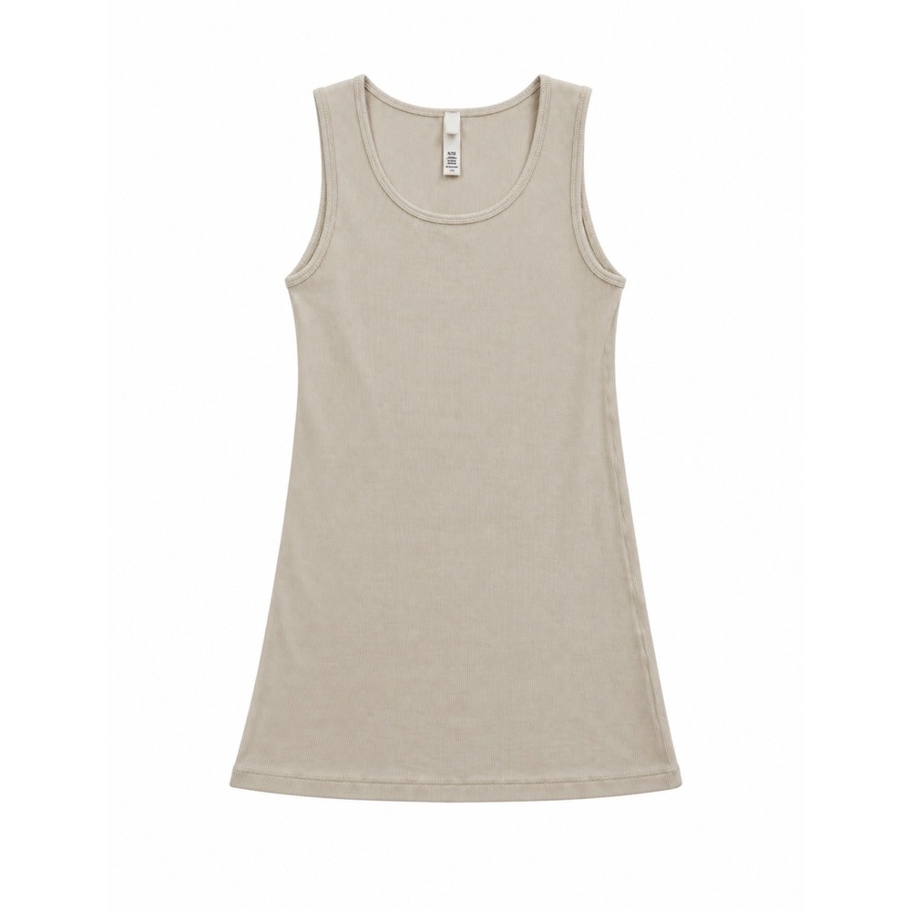 Skims Cotton Rib Tank Women Medium Bone Off White NWOT Ribbed Basic Scoop Neck